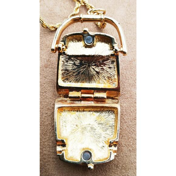 Swarovski Crystal Purse Locket Necklace - Picture 3 of 4